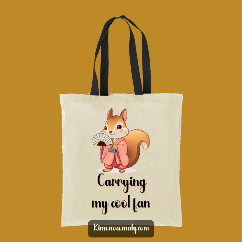 Funny Squirrel Kimono Tote Bag: Spacious, Stylish Bag for Shopping and Everyday Use
