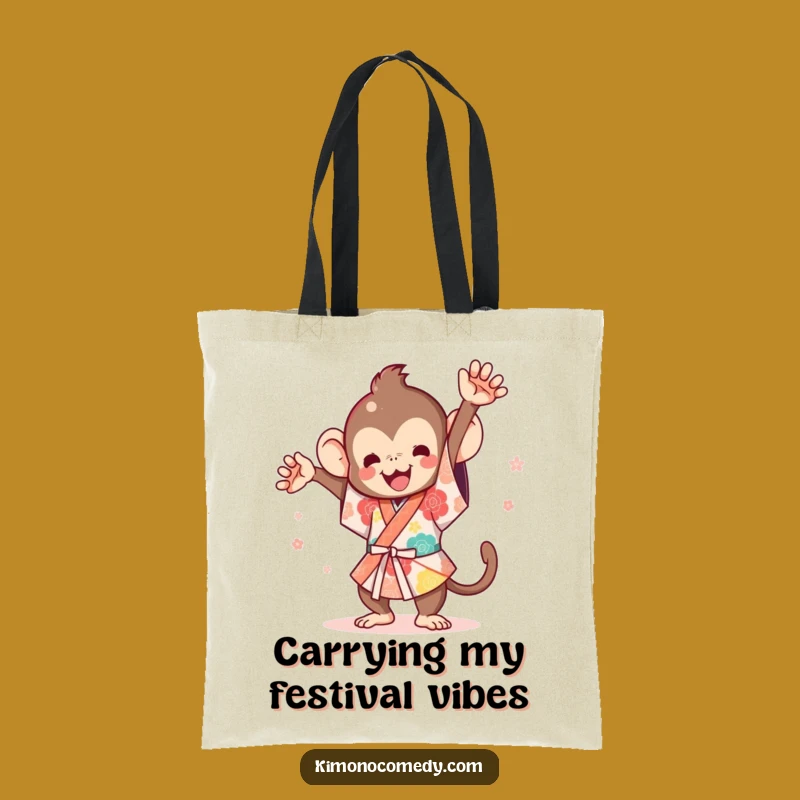 Funny Kawaii Monkey Festival Flip Tote Bag - Carry Your Fun in Style!