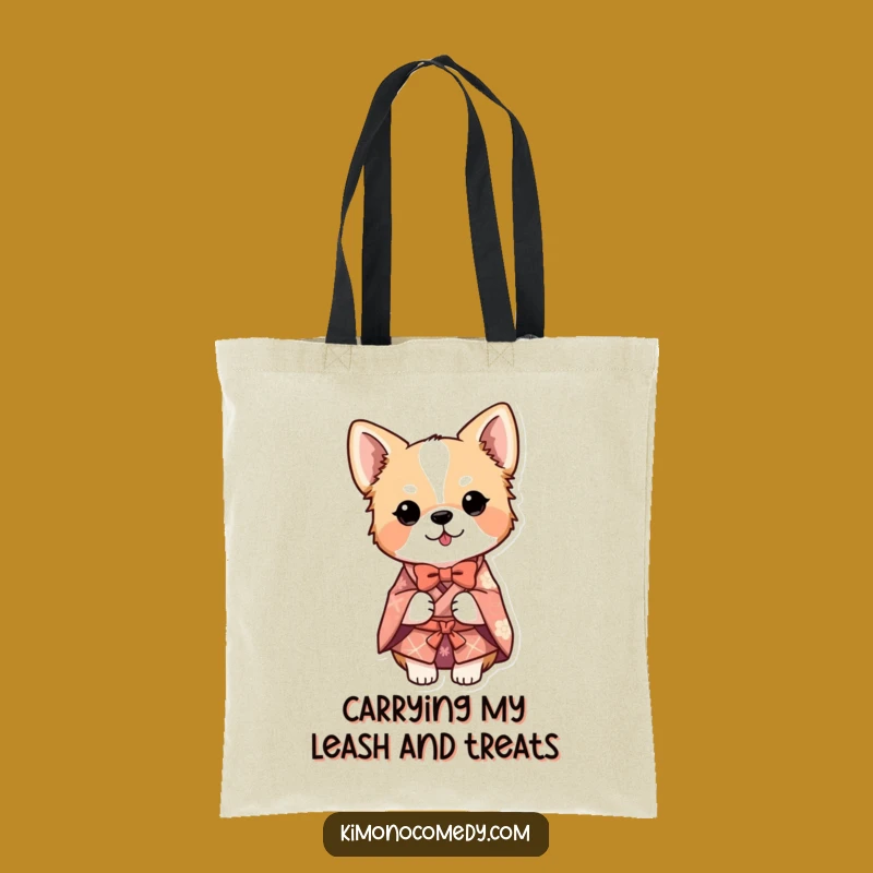 Funny Dog Kimono Bow Tote Bag: Carry Your Essentials with Canine Charm and Humor