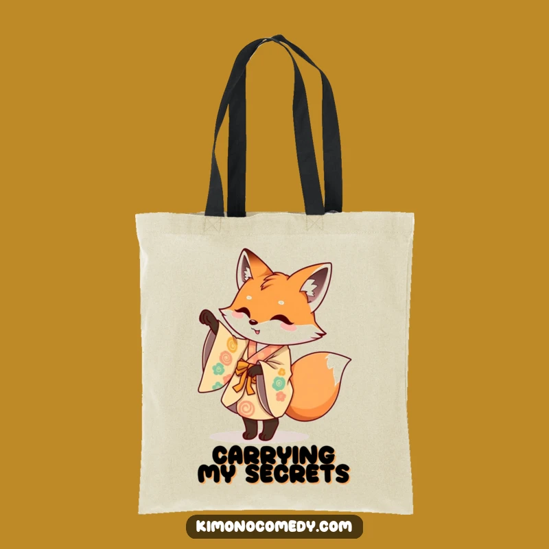 Funny Fox Kimono Tote Bag: Mischievous Fox Pirouette, Stylish & Artistic Carryall