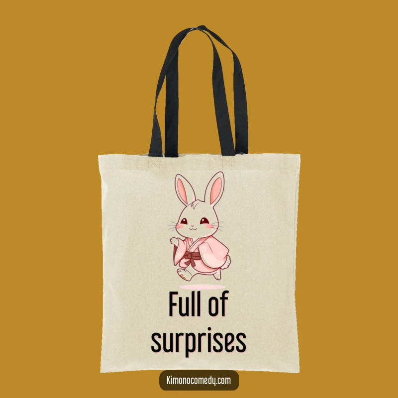 Funny Rabbit Kimono Tote Bag: Carry Your Essentials with Hoppy Charm and Style