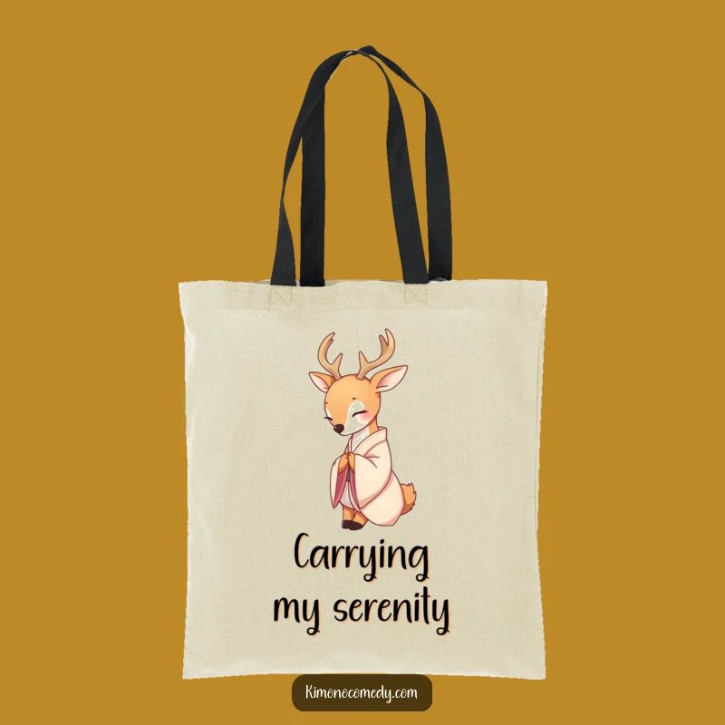 Funny Deer Kimono Bow Tote Bag: Serene Carryall, Perfect Gift for Daily Peace