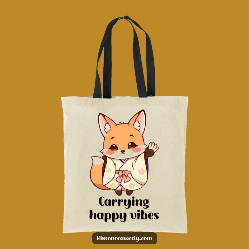 Funny Fox Kimono Tote Bag: Carry Your Day with Woodland Cheer and Humorous Style