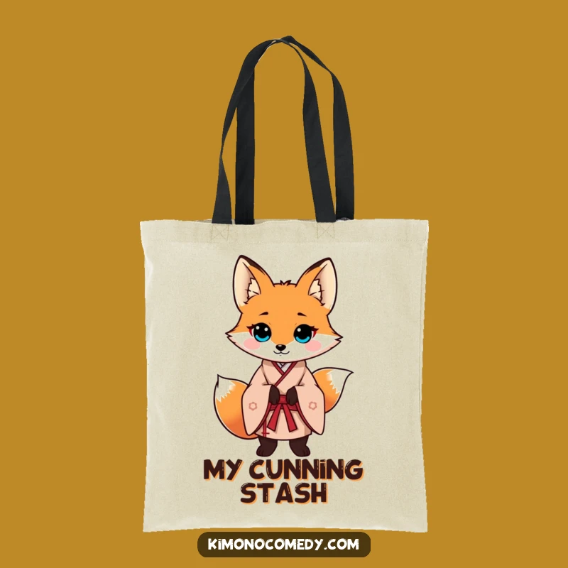 Funny Fox Kimono Tote Bag, Stylish Vixen Carry-all, Confident Gift