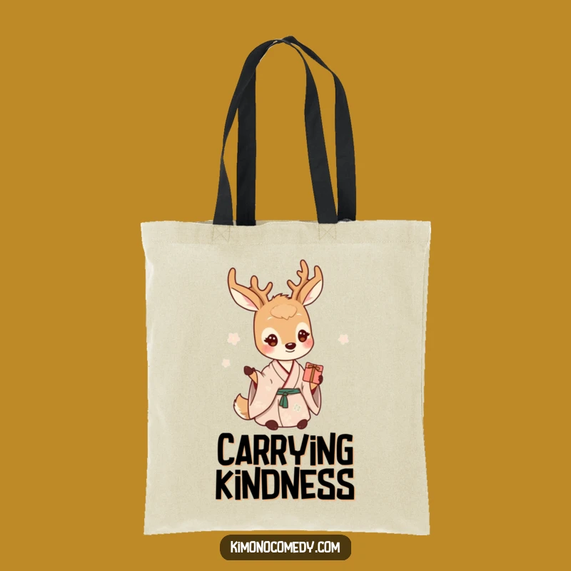 Funny Gentle Deer Kimono Tote Bag: Kind Creature Carryall, Great Funny Gift