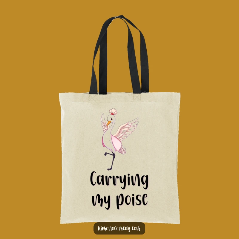 Funny Graceful Crane Tote Bag - Kimono Dance Elegance Gift