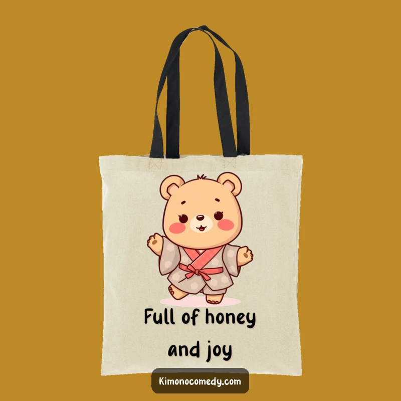 Funny Kawaii Bear Tote Bag: Happy Kimono Style, Perfect Accessory Gift!