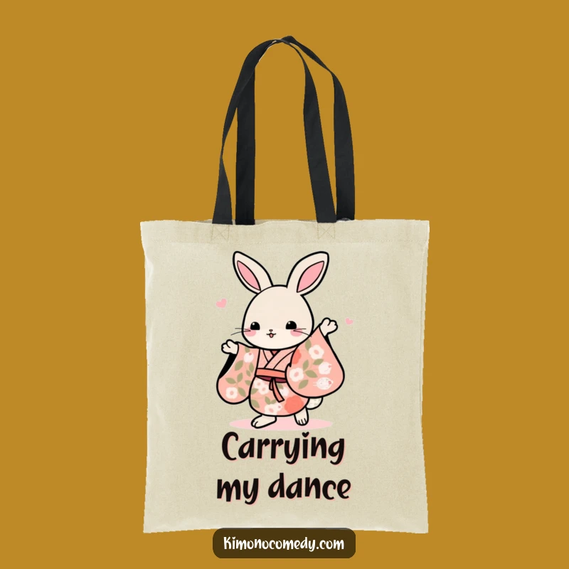 Funny Kawaii Rabbit Dance Tote Bag - Chic & Lively Funny Gift