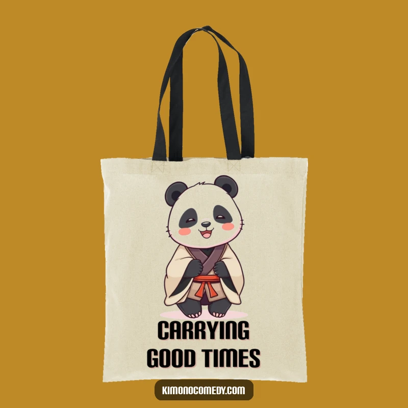 Funny Panda Kimono Laugh Tote Bag: Dignified Carryall, Perfect Joyful Shopping Gift