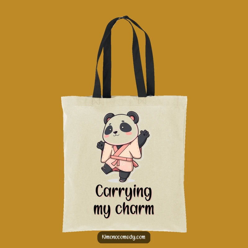 Funny Panda Kimono Tote Bag: Playful Bear Accessory, Hilarious Gift