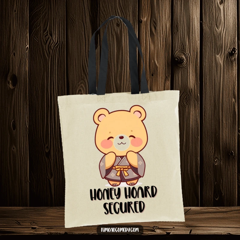 Funny bear in a formal kimono, bowing politely with a friendly smile. A stylish and practical tote bag.