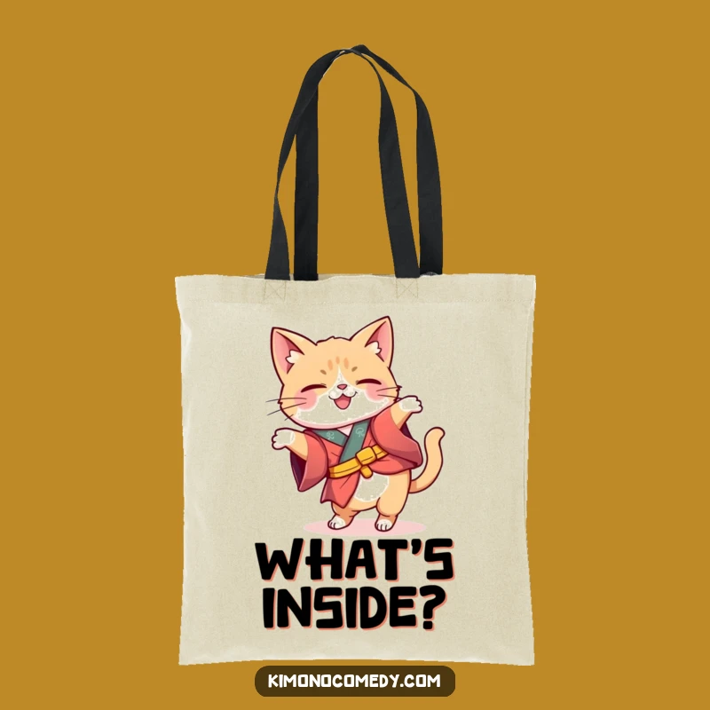 Funny Kawaii Kimono Cat Curious Bag - Stylish & Humorous Tote